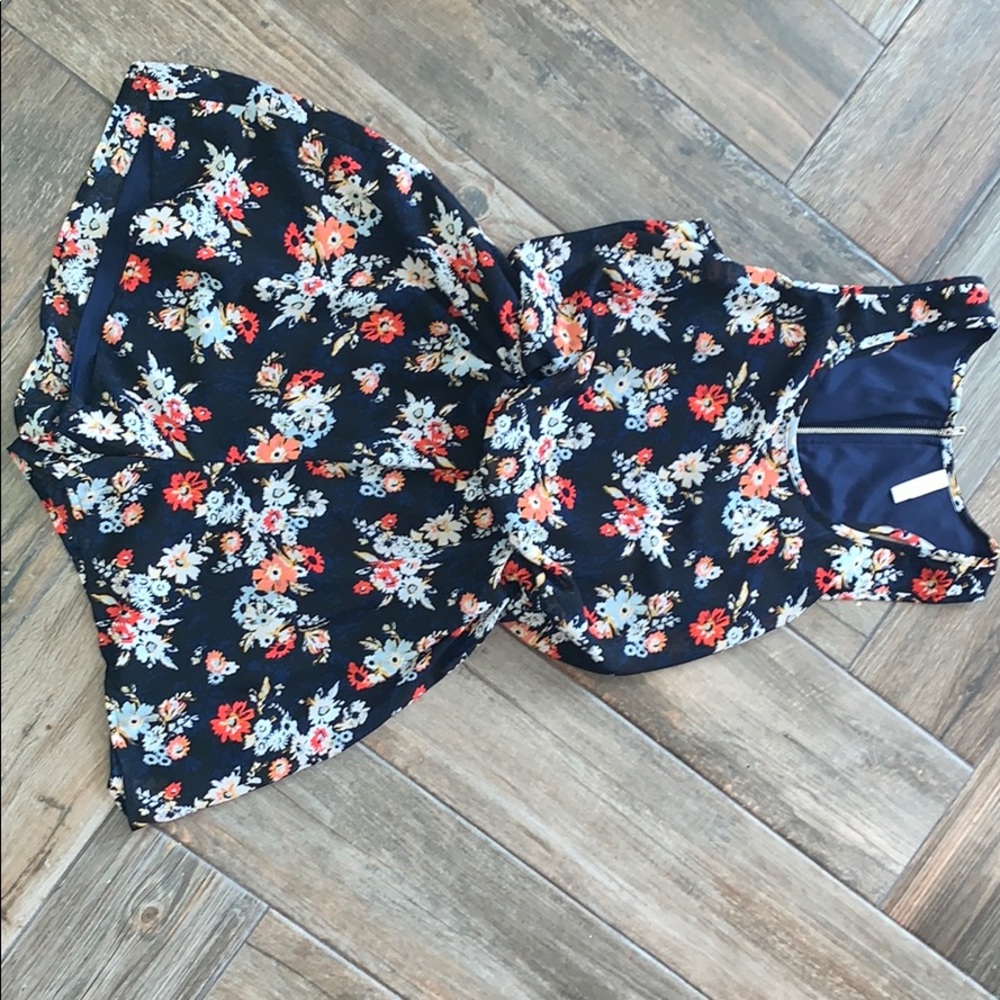 Racerback floral romper
